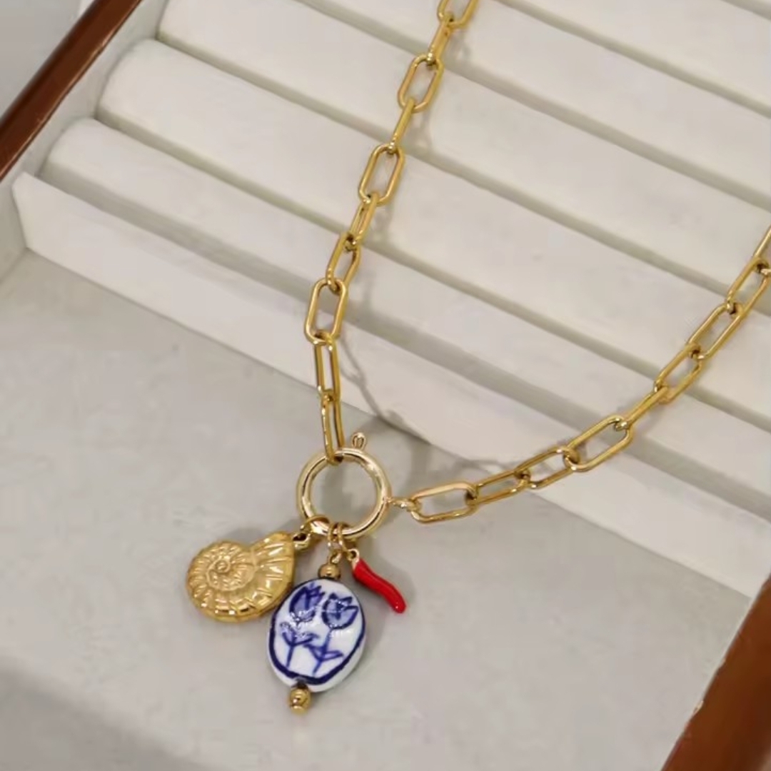18 Kt Gold Over Titanium Necklace